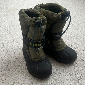 Sorel Kids' Olive and Black Snow Boots